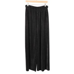 Jon-Michel Pleated Wide Leg Pants L VTG Black Folds Elastic Waist Casual Dressy